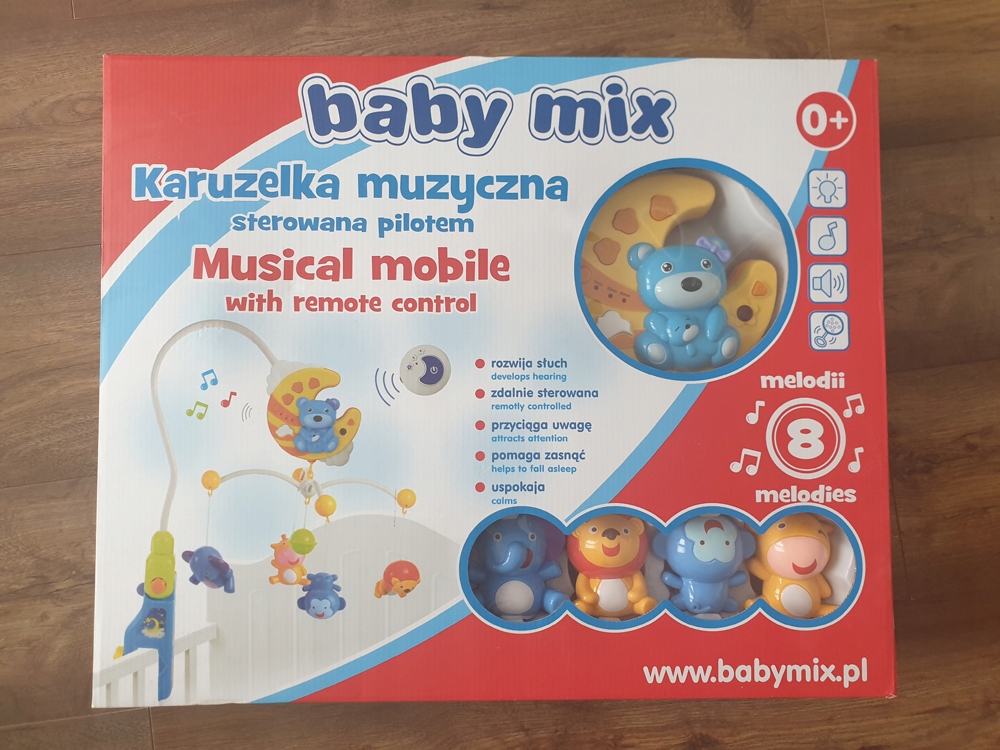 Hudobný kolotoč Baby Mix ovládaný diaľkovým ovládačom